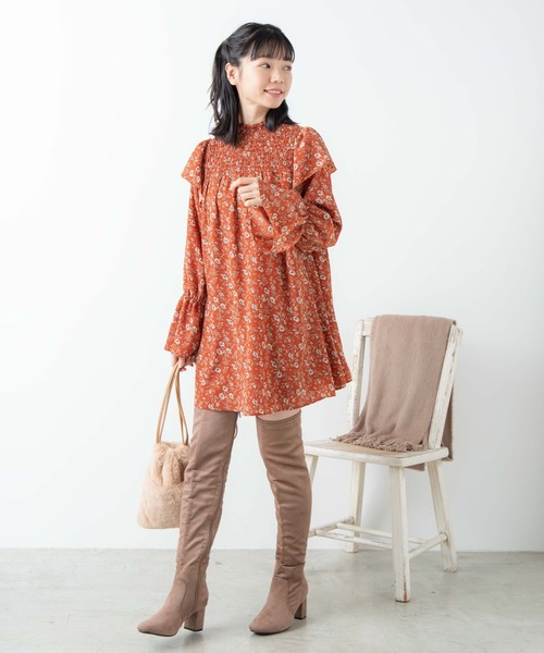 WEGO（ウィゴー）の「WEGO/ボウタイ2WAYシャーリングミニワンピース（ワンピース・レディース・その他1/その他2・FREE）」の7枚目の写真