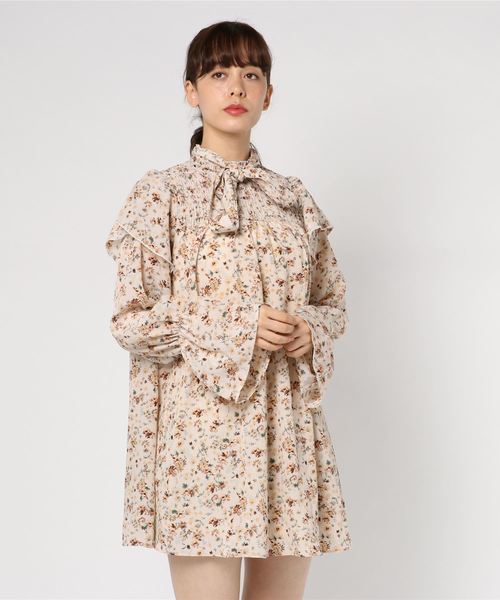 WEGO（ウィゴー）の「WEGO/ボウタイ2WAYシャーリングミニワンピース（ワンピース・レディース・その他1/その他2・FREE）」の10枚目の写真