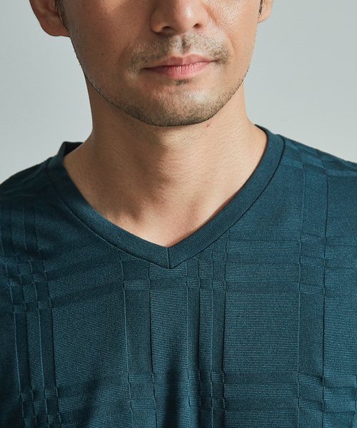 ABAHOUSE GRAY(アバハウスグレイ)の「【展開店舗限定】チェック ジャガード Vネック 長袖 Tシャツ(Tシャツ/カットソー・メンズ・ホワイト/ネイビー/ブラック/グリーン/ボルドー・46/48)」の20枚目の写真