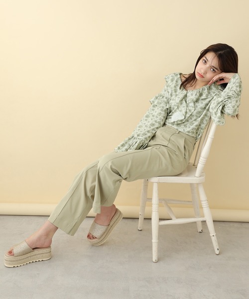 one after another NICE CLAUP（ワンアフターアナザーナイスクラップ）の「カラースラックスパンツ（スラックス・レディース・ライトカーキ/アイボリー/ピンク/グリーン/ブラウン系その他・SMALL/MEDIUM）」の10枚目の写真