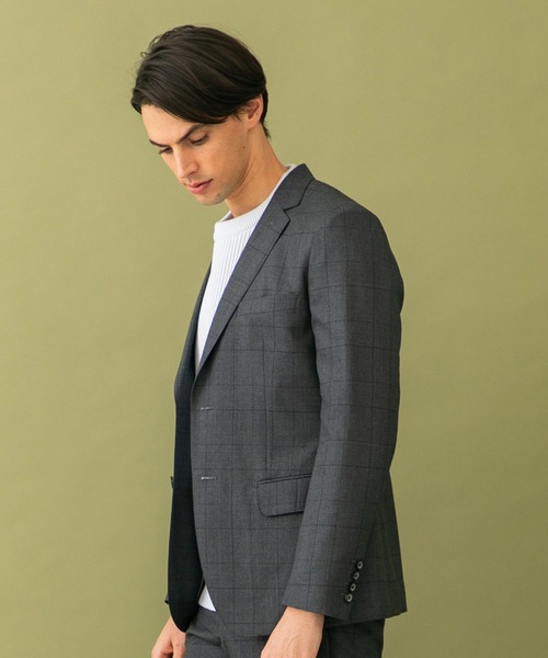 UNITED TOKYO(ユナイテッドトウキョウ)の「E.THOMAS チェックテーラードジャケット/セットアップ(テーラードジャケット・メンズ・グレー・1/2/4/3)」の3枚目の写真