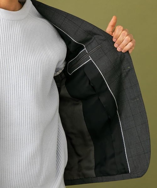 UNITED TOKYO(ユナイテッドトウキョウ)の「E.THOMAS チェックテーラードジャケット/セットアップ(テーラードジャケット・メンズ・グレー・1/2/4/3)」の6枚目の写真