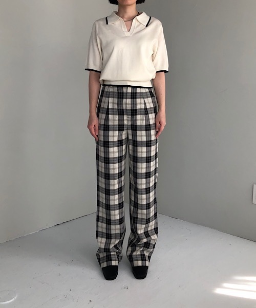 美品【DAKS ダックスロンドン】ハウスチェック柄 ガウチョパンツ プリーツ 美品【DAKS ダックスロンドン】ハウスチェック柄 ガウチョパンツ