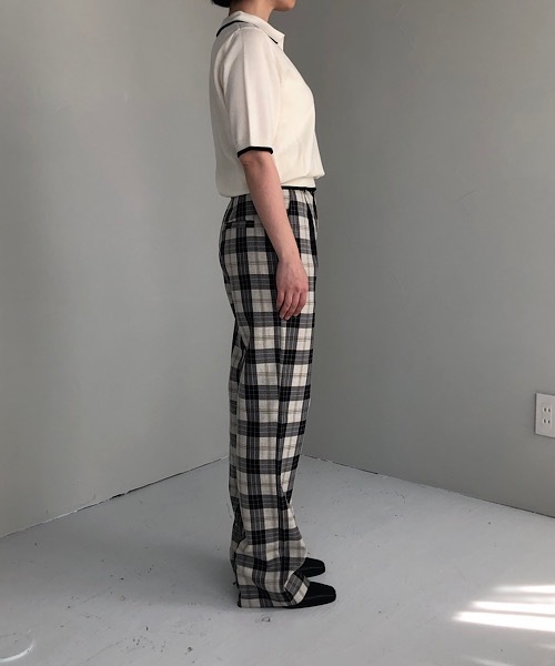 ☆*☆様 SUN/kakkeチェック柄スラックス M Munsingwear ストレッチ ツイルチェック柄パンツ -デサント