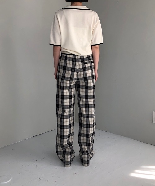 美品【DAKS ダックスロンドン】ハウスチェック柄 ガウチョパンツ プリーツ 美品【DAKS ダックスロンドン】ハウスチェック柄 ガウチョパンツ