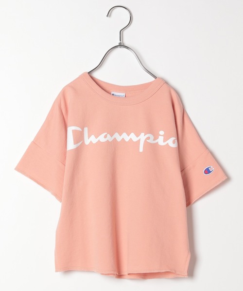 Champion(チャンピオン)の「【Champion(チャンピオン)】ワイドロゴTee(KIDS)(Tシャツ/カットソー・キッズ・ブラック/オフホワイト/ピンク・MEDIUM/LARGE/X-LARGE/XX-LARGE)」の3枚目の写真