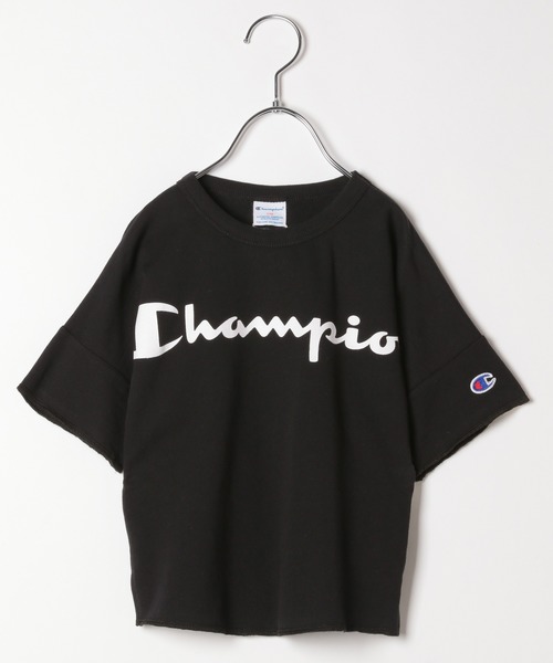 Champion(チャンピオン)の「【Champion(チャンピオン)】ワイドロゴTee(KIDS)(Tシャツ/カットソー・キッズ・ブラック/オフホワイト/ピンク・MEDIUM/LARGE/X-LARGE/XX-LARGE)」の2枚目の写真