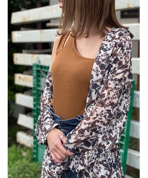 one way（ワンウェイ）の「ペイズリーシアーガウン（その他アウター・レディース・ホワイト/ブラウン/ネイビー・FREE）」の4枚目の写真