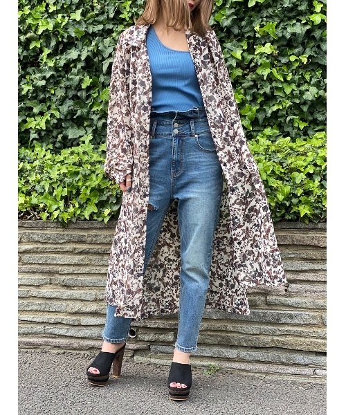 one way（ワンウェイ）の「ペイズリーシアーガウン（その他アウター・レディース・ホワイト/ブラウン/ネイビー・FREE）」の5枚目の写真