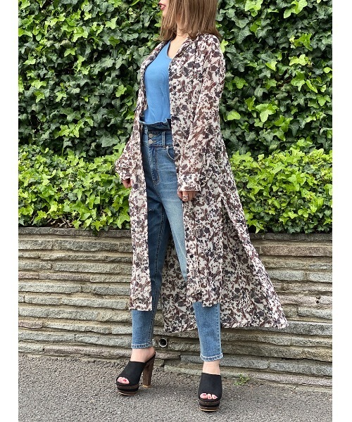 one way（ワンウェイ）の「ペイズリーシアーガウン（その他アウター・レディース・ホワイト/ブラウン/ネイビー・FREE）」の6枚目の写真