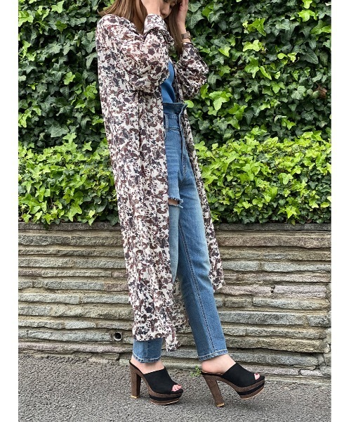 one way（ワンウェイ）の「ペイズリーシアーガウン（その他アウター・レディース・ホワイト/ブラウン/ネイビー・FREE）」の9枚目の写真