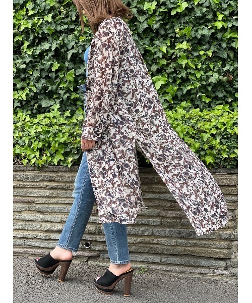 one way（ワンウェイ）の「ペイズリーシアーガウン（その他アウター・レディース・ホワイト/ブラウン/ネイビー・FREE）」の10枚目の写真