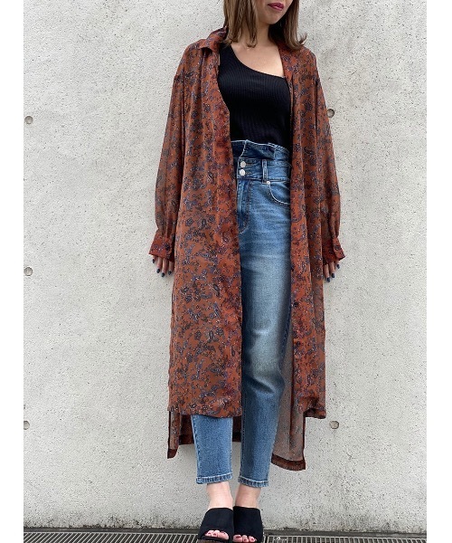 one way（ワンウェイ）の「ペイズリーシアーガウン（その他アウター・レディース・ホワイト/ブラウン/ネイビー・FREE）」の14枚目の写真