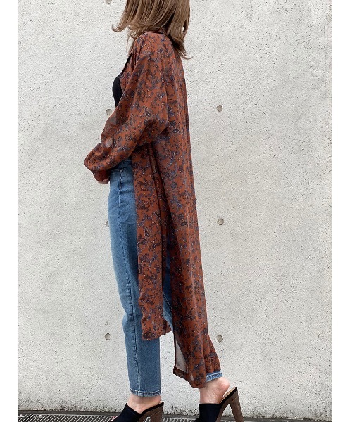 one way（ワンウェイ）の「ペイズリーシアーガウン（その他アウター・レディース・ホワイト/ブラウン/ネイビー・FREE）」の15枚目の写真