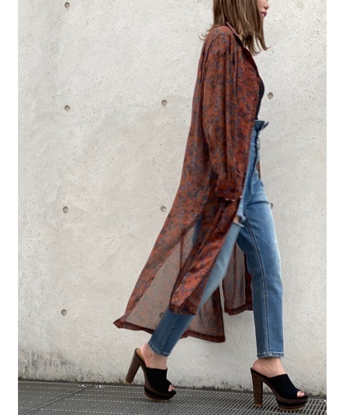 one way（ワンウェイ）の「ペイズリーシアーガウン（その他アウター・レディース・ホワイト/ブラウン/ネイビー・FREE）」の17枚目の写真