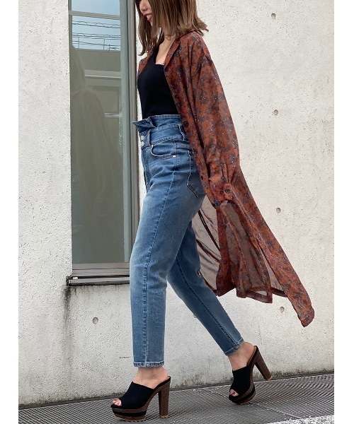 one way（ワンウェイ）の「ペイズリーシアーガウン（その他アウター・レディース・ホワイト/ブラウン/ネイビー・FREE）」の20枚目の写真