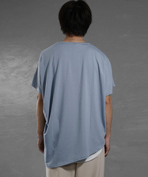 MinoriTY】アシンメトリードルマンスリーブ半袖Tシャツ ビッグ