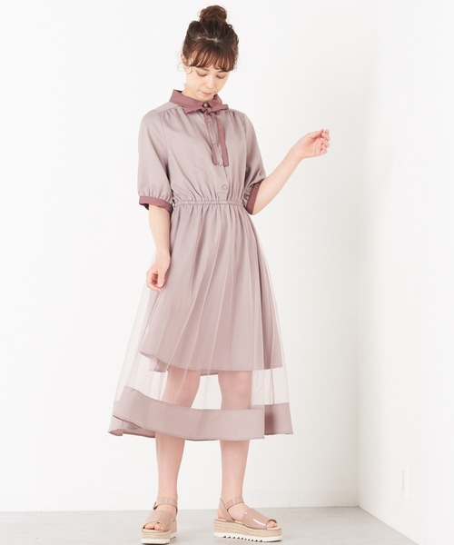 セール Web限定 チュール重ねクレリックワンピース ワンピース Olive Des Olive オリーブデオリーブ のファッション通販 Zozotown