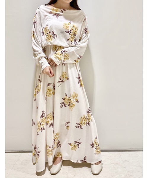 Pique ルームウェア Gelatopique ジェラートピケ のファッション ヴィンテージローズロングドレス ルームウェア パジャマ Gelato お得 ルームウェア パジャマ