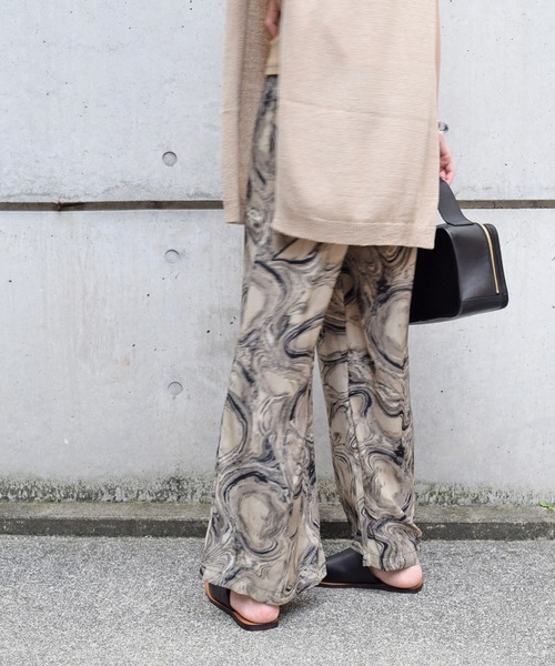 Marient（マリエント）の「マーブルシフォンパンツ（その他パンツ・レディース・ブラック/ベージュ・FREE）」の5枚目の写真