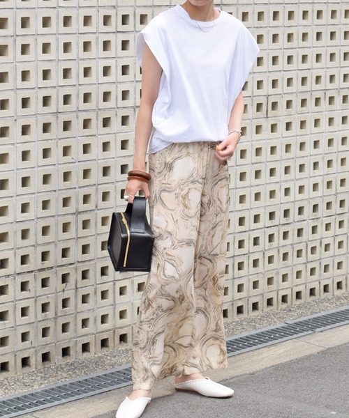 Marient（マリエント）の「マーブルシフォンパンツ（その他パンツ・レディース・ブラック/ベージュ・FREE）」の11枚目の写真