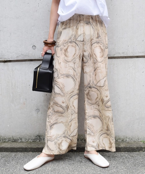 Marient（マリエント）の「マーブルシフォンパンツ（その他パンツ・レディース・ブラック/ベージュ・FREE）」の13枚目の写真