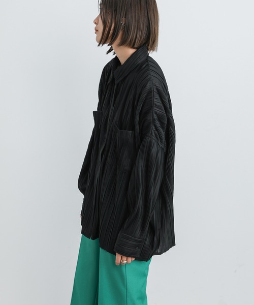 select MOCA（セレクトモカ）の「プリーツオーバーシャツ（シャツ/ブラウス・レディース・ブラウン/ダークオリーブ/ボルドー/ブラック・FREE）」の12枚目の写真
