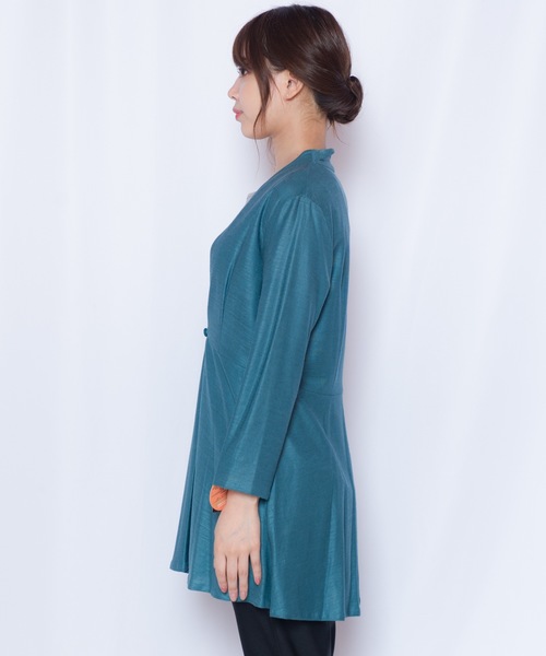 GGD SELECT(ジージーディー セレクト)の「ハヴァナイストリップ HAVEANICETRIP 麻 天然素材 ウォッシャブル麻ウエスト切替フレアーカーディガン(カーディガン/ボレロ・レディース・バーガンディー/ターコイズブルー/ネイビー/ブラック・M/L/XL/LL)」の17枚目の写真
