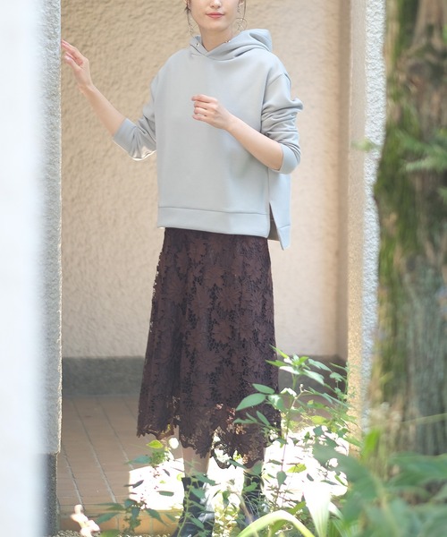 TRUDEA(トルディア)の「ダンボールパーカー(パーカー・レディース・ピンクベージュ/ミント/ベージュ/ブラック/アイボリー・MEDIUM/LARGE)」の17枚目の写真