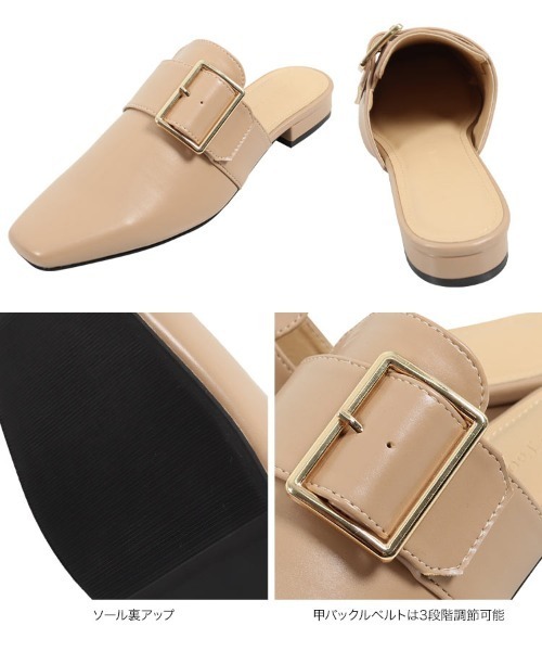 KOBE LETTUCE（コウベレタス）の「スクエアトゥバックルバブーシュ（その他シューズ・レディース・ブラック/ブラウン/ベージュ/ホワイト系その他・S/LL/M/L）」の12枚目の写真