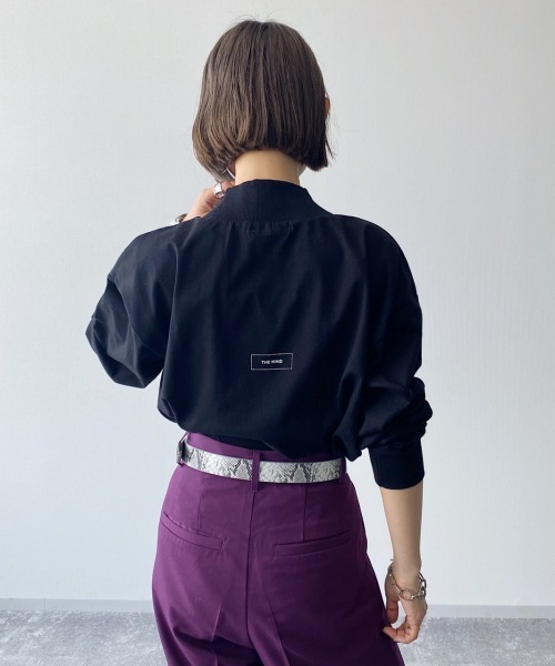 PAGEBOY(ページボーイ)の「ハイネックランダムロゴT /プリントロンT(Tシャツ/カットソー・レディース・オフホワイト/ブラック・FREE)」の6枚目の写真