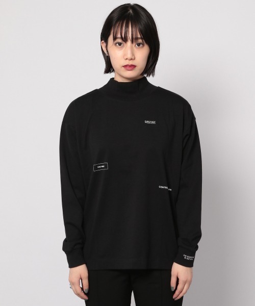 PAGEBOY(ページボーイ)の「ハイネックランダムロゴT /プリントロンT(Tシャツ/カットソー・レディース・オフホワイト/ブラック・FREE)」の9枚目の写真