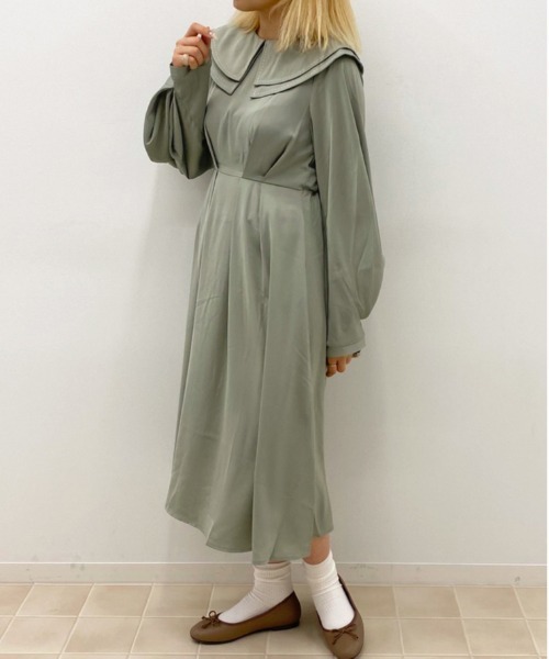 apres jour(アプレジュール)の「ステッチ襟ワンピース【ZOZOTOWN限定アイテム】(ワンピース・レディース・ミント/モカ/ライトベージュ・フリー)」の1枚目の写真