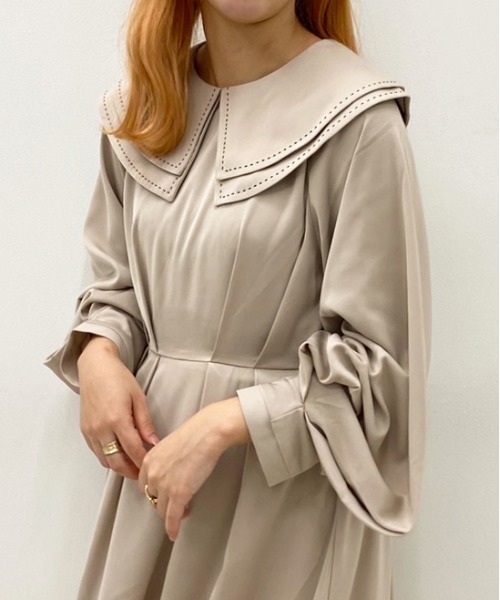 apres jour(アプレジュール)の「ステッチ襟ワンピース【ZOZOTOWN限定アイテム】(ワンピース・レディース・ミント/モカ/ライトベージュ・フリー)」の13枚目の写真
