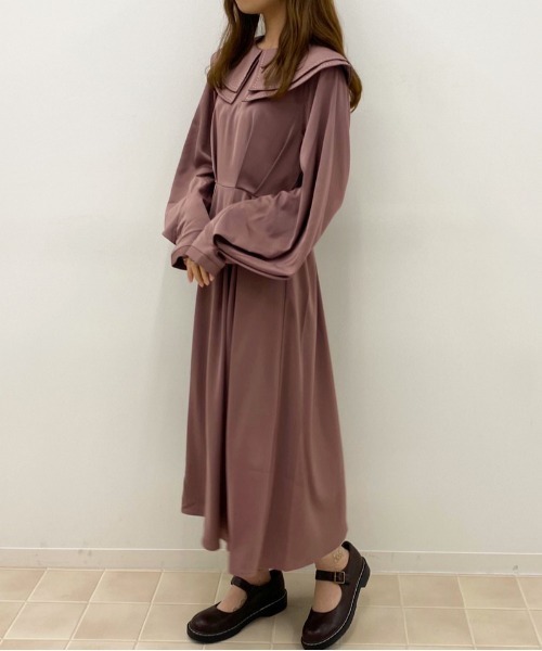 apres jour(アプレジュール)の「ステッチ襟ワンピース【ZOZOTOWN限定アイテム】(ワンピース・レディース・ミント/モカ/ライトベージュ・フリー)」の4枚目の写真
