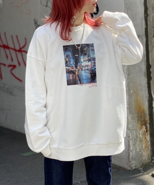 PBLIM（ページボーイリム）の「【PAGEBOYLIM】カイガフウスウェット（スウェット・レディース・ホワイト/ブラック/レッド/ブルー・MEDIUM/X-LARGE）」の2枚目の写真