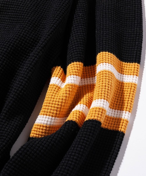 glamb(グラム)の「Vinyl club football knit / バイナルクラブフットボールニット(ニット/セーター・メンズ・ワインレッド/ブラック・M/L/S)」の7枚目の写真