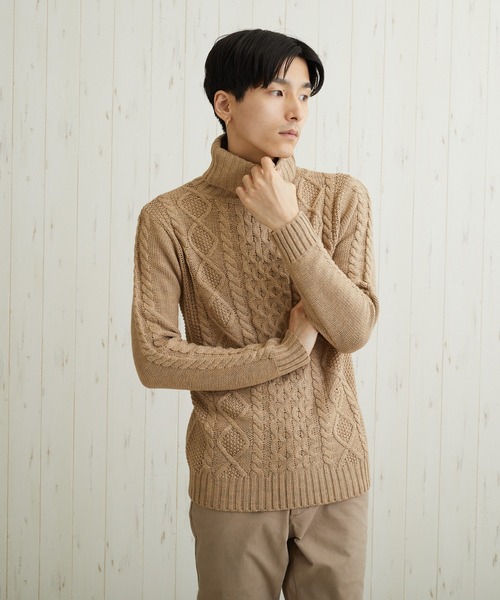 セール ニット セーター Bling Bl Bling Leads ケーブルタートルニット ニット セーター Bling トップス Leads ブリングリーズ のファッション