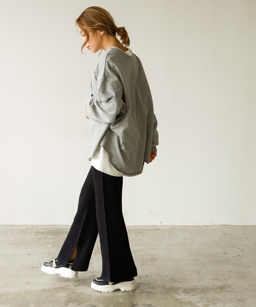 Auntie Rosa Holiday(アンティローザホリデー)の「ワッフルフレアレギンス(レギンス/スパッツ・レディース・ブラック/グレー/ナチュラル/カーキ・FREE)」の7枚目の写真