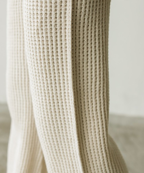 Auntie Rosa Holiday(アンティローザホリデー)の「ワッフルフレアレギンス(レギンス/スパッツ・レディース・ブラック/グレー/ナチュラル/カーキ・FREE)」の13枚目の写真