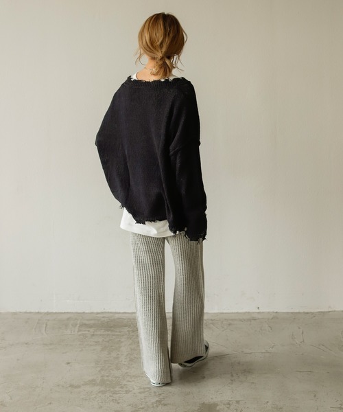 Auntie Rosa Holiday(アンティローザホリデー)の「ワッフルフレアレギンス(レギンス/スパッツ・レディース・ブラック/グレー/ナチュラル/カーキ・FREE)」の10枚目の写真