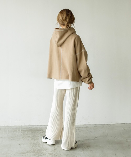 Auntie Rosa Holiday(アンティローザホリデー)の「ワッフルフレアレギンス(レギンス/スパッツ・レディース・ブラック/グレー/ナチュラル/カーキ・FREE)」の12枚目の写真