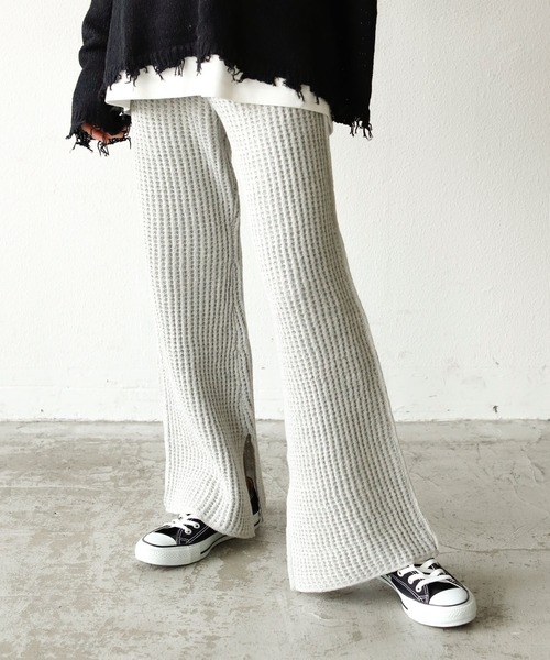 Auntie Rosa Holiday(アンティローザホリデー)の「ワッフルフレアレギンス(レギンス/スパッツ・レディース・ブラック/グレー/ナチュラル/カーキ・FREE)」の15枚目の写真