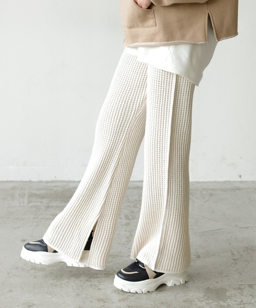 Auntie Rosa Holiday(アンティローザホリデー)の「ワッフルフレアレギンス(レギンス/スパッツ・レディース・ブラック/グレー/ナチュラル/カーキ・FREE)」の19枚目の写真