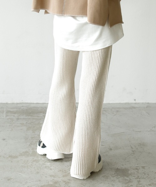 Auntie Rosa Holiday(アンティローザホリデー)の「ワッフルフレアレギンス(レギンス/スパッツ・レディース・ブラック/グレー/ナチュラル/カーキ・FREE)」の20枚目の写真