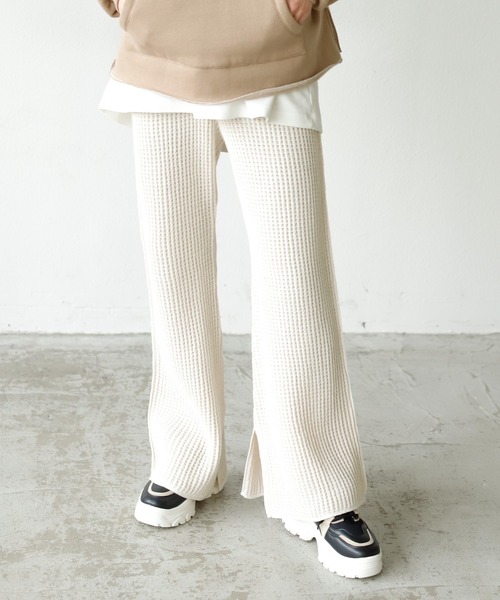 Auntie Rosa Holiday(アンティローザホリデー)の「ワッフルフレアレギンス(レギンス/スパッツ・レディース・ブラック/グレー/ナチュラル/カーキ・FREE)」の18枚目の写真