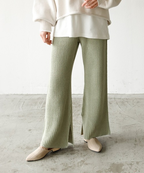 Auntie Rosa Holiday(アンティローザホリデー)の「ワッフルフレアレギンス(レギンス/スパッツ・レディース・ブラック/グレー/ナチュラル/カーキ・FREE)」の21枚目の写真