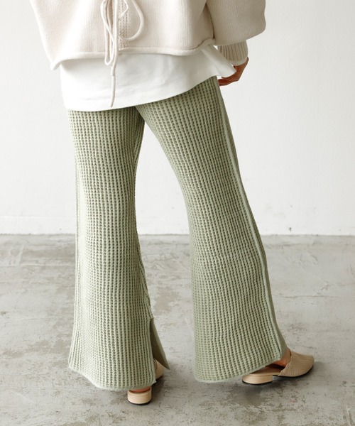 Auntie Rosa Holiday(アンティローザホリデー)の「ワッフルフレアレギンス(レギンス/スパッツ・レディース・ブラック/グレー/ナチュラル/カーキ・FREE)」の22枚目の写真