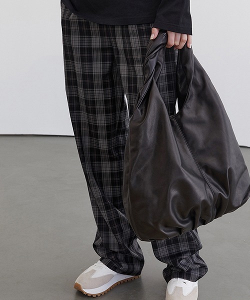 Fano Studios(ファノ ストゥディオズ)の「【Fano Studios】Wide straight plaid pants FC21K008(その他パンツ・レディース・ブラック・L/M/S)」の4枚目の写真