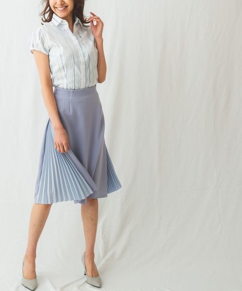 NARACAMICIE（ナラカミーチェ）の「サイドプリーツスカート（スカート・レディース・ブラック/ベージュ/パープル・MEDIUM）」の8枚目の写真